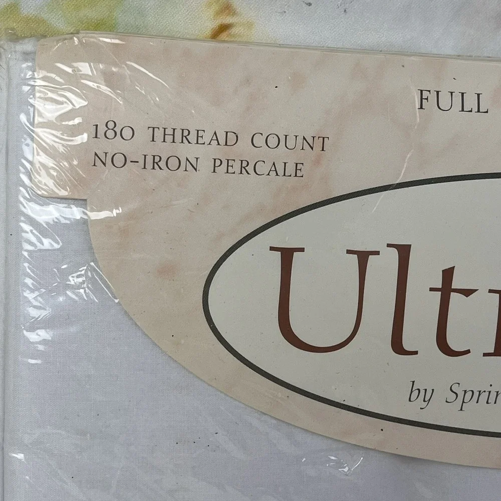 ULTRACALE Full Flat Sheet WHITE Springs Home Fashions No-Iron Made In USA Vtg
